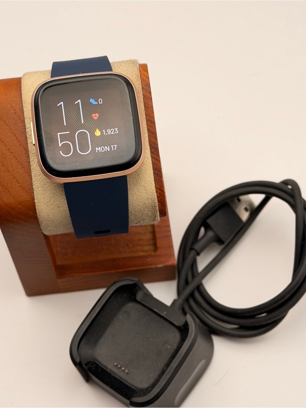 Fitbit Versa 2, Tested, Excellent, Charger Included,  Rose Gold/ Blue